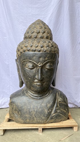 BUDDHA BUST GREENSTONE 100 CM A FRONT